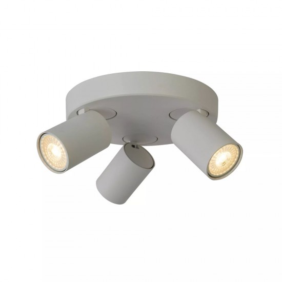 66043-006 Matt White 3 Light Round Spotlights