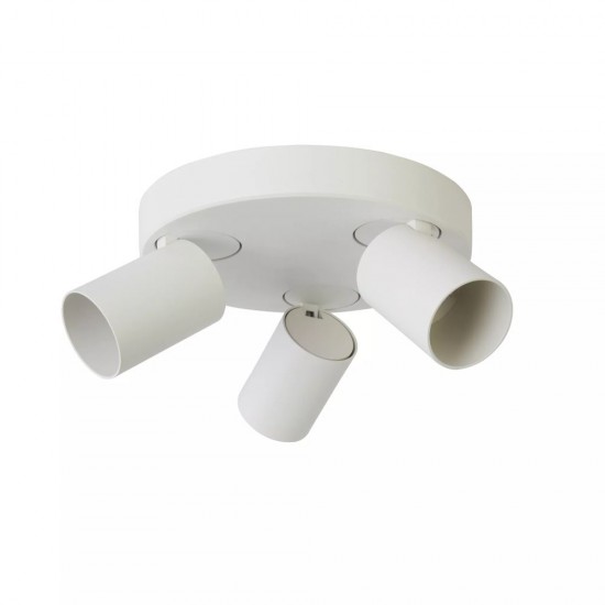 66043-006 Matt White 3 Light Round Spotlights