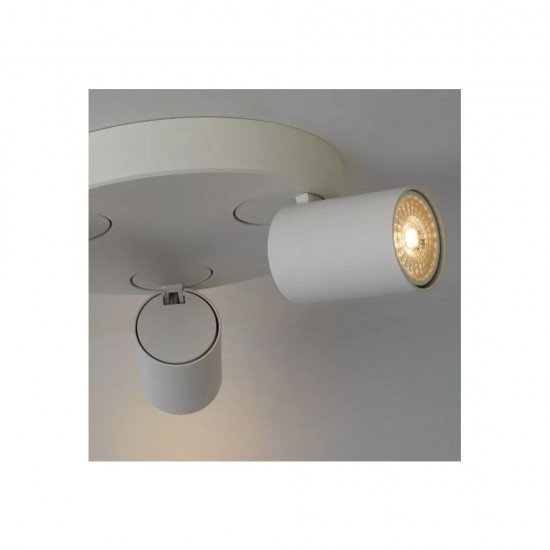 66043-006 Matt White 3 Light Round Spotlights