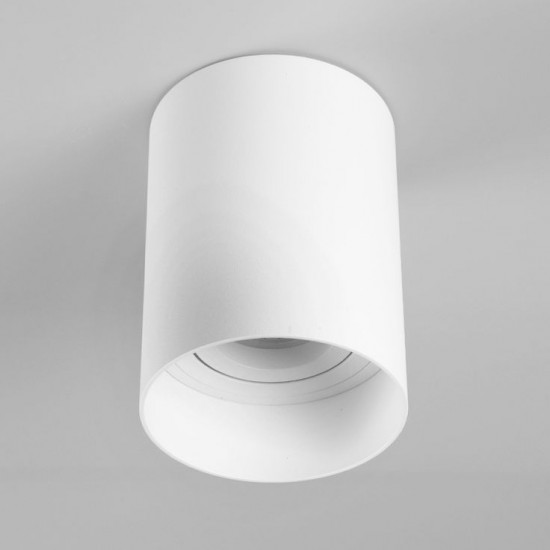 65674-006 Surface-Mounted White Cylindrical Spotlight