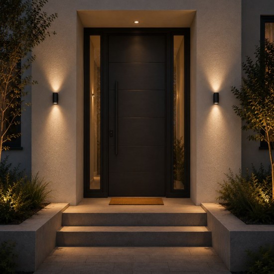 65863B-006 Matt Black Up & Down LED Wall Lamp