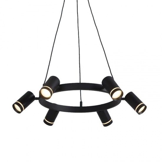 73141-006 Black 6 Light Pendant