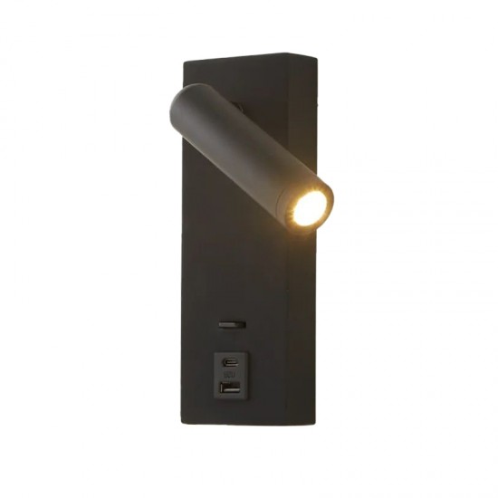 73175-006 Black LED Reading Light with USB