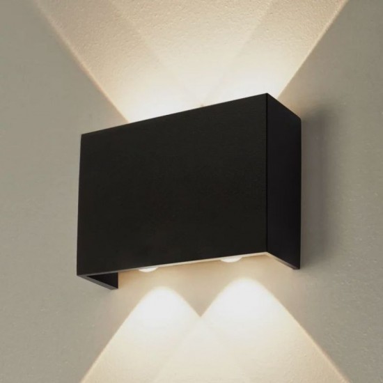 66113-006 Black Rectangle LED Wall Lamp