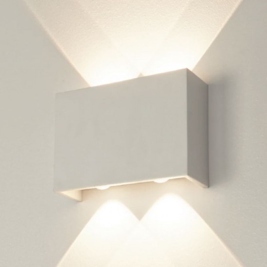 66114-006 White Rectangle LED Wall Lamp