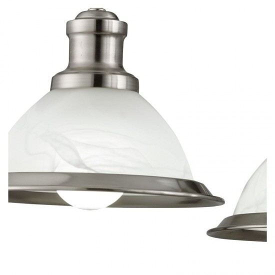 32824-006 Satin Silver 5 Light Centre Fitting with Alabaster Glasses