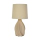 75474-006 Cream Ceramic Table Lamp with Natural Linen Shade