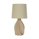 75474-006 Cream Ceramic Table Lamp with Natural Linen Shade