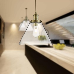 32926-006 Antique Brass Pendant with Clear Glass