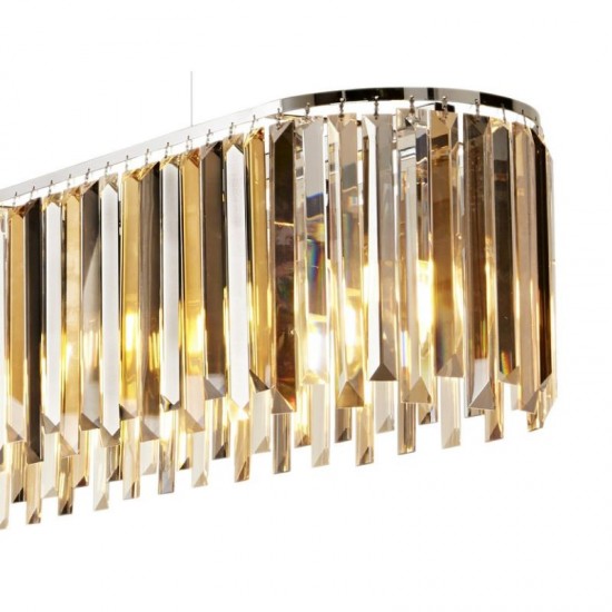 55281-006 Chrome 8 Light over Island Fitting with Crystal
