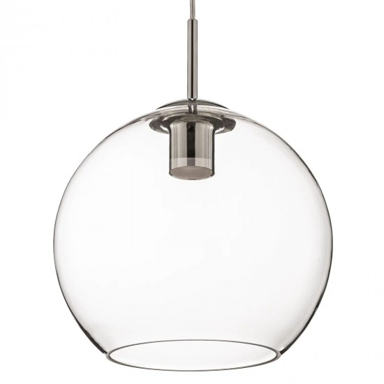 54941-006 Chrome Globe Pendant with Clear Glass ∅ 35 cm