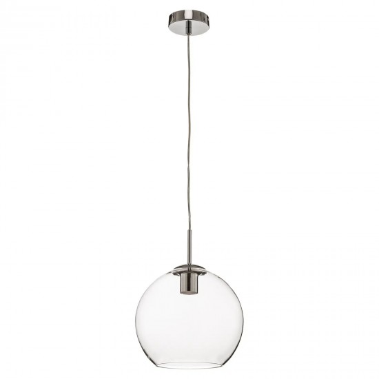 20943-006 - Chrome Globe Pendant ∅ 25 cm with Clear Glass