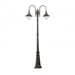 9850-007 Outdoor Black & Gold 2 Light Post with Glass