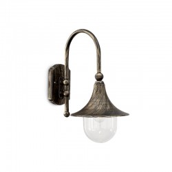 9849-007 Outdoor Black & Gold Wall Lamp with Glass 9849-007 Outdoor Black & Gold Wall Lamp with Glass