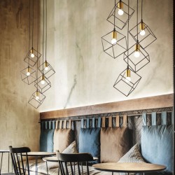 59941-007 Black & Satin Brass 5 Light Cluster Pendant 59941-007 Black & Satin Brass 5 Light Cluster Pendant