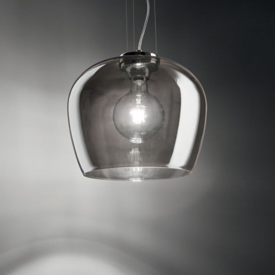 59795-007 Chrome Pendant with Smoked Glass