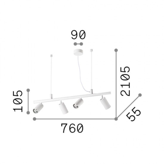 59860-007 Satin Brass 4 Light Linear Fitting