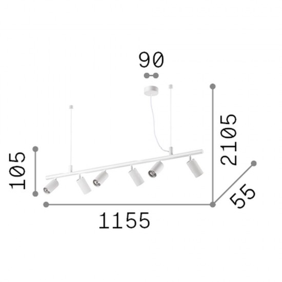 59863-007 Satin Brass 6 Light Linear Fitting