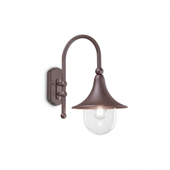 59809-007 Outdoor Coffee Wall Lamp with Clear Glass