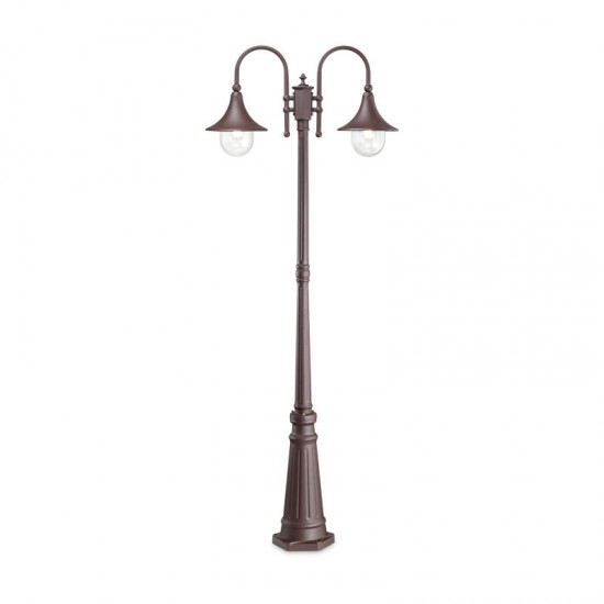 59811-007 Outdoor Coffee 2 Light Post with Glass