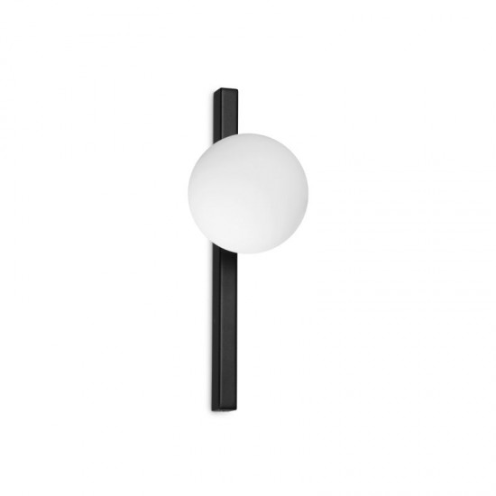 72270-007 Black Wall Lamp with White Glass Globe