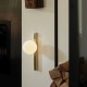 72271-007 Brushed Brass Wall Lamp with White Glass Globe