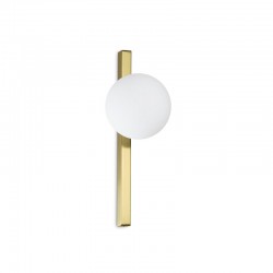 72271-007 Brushed Brass Wall Lamp with White Glass Globe 72271-007 Brushed Brass Wall Lamp with White Glass Globe