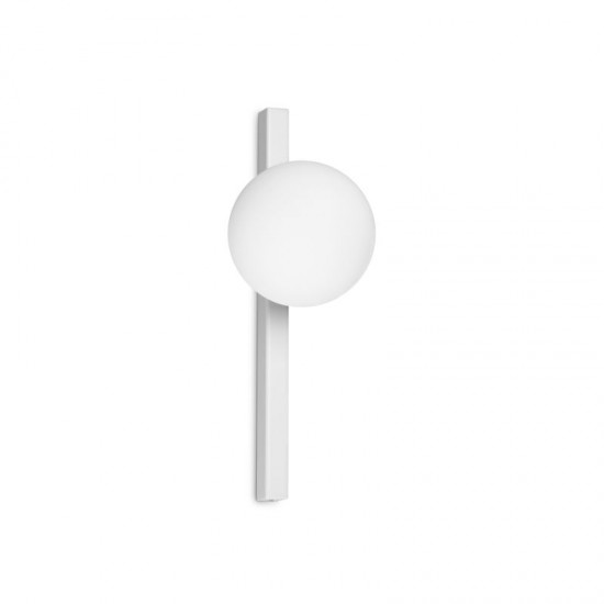 72269-007 White Wall Lamp with White Glass Globe