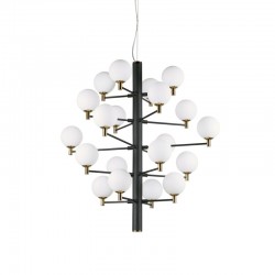 56304-007 Matt Black & Brass 20 Light Centre Fitting