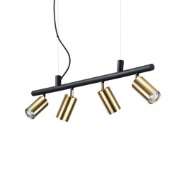 59860-007 Black & Satin Brass 4 Light Linear Fitting 59860-007 Black & Satin Brass 4 Light Linear Fitting