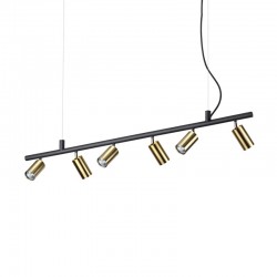 59863-007 Black & Satin Brass 6 Light Linear Fitting 59863-007 Black & Satin Brass 6 Light Linear Fitting