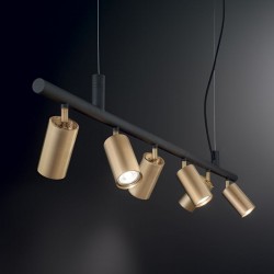 59863-007 Black & Satin Brass 6 Light Linear Fitting 59863-007 Black & Satin Brass 6 Light Linear Fitting