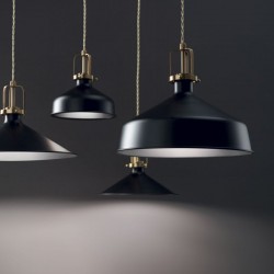 59874-007 Black & Satin Gold Pendant
