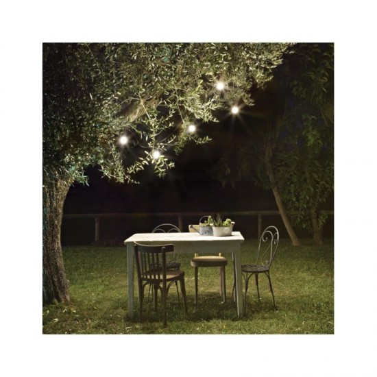 59881-007 Outdoor White Cable with 5 Lights Festoon Lamp