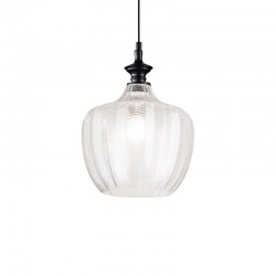 63041-007 Black Pendant with Decorative Clear Glass 63041-007 Black Pendant with Decorative Clear Glass