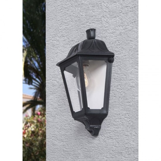 9660-008 Outdoor Black Half Wall Lamp