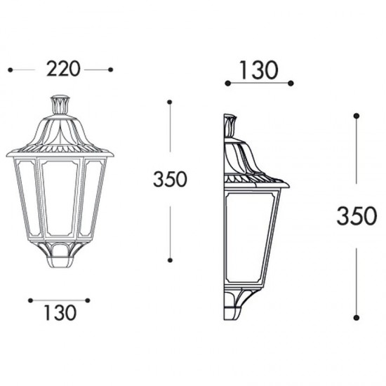 9660-008 Outdoor Black Half Wall Lamp