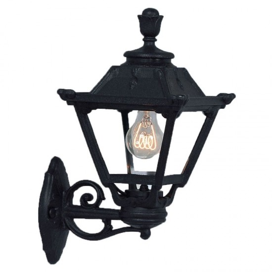 60544-008 Marine Grade Black Lantern Wall Lamp
