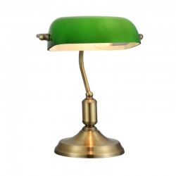 42572-045 Antique Brass Banker Desk Lamp with Green Glass 42572-045 Antique Brass Banker Desk Lamp with Green Glass