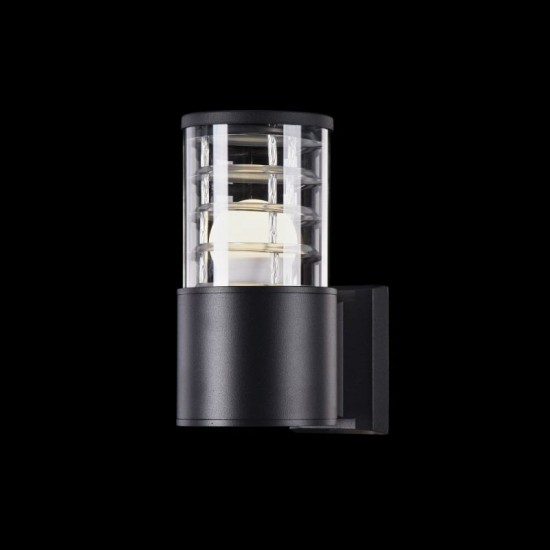 43661-045 Outdoor Black & Clear Glass Single Wall Lamp