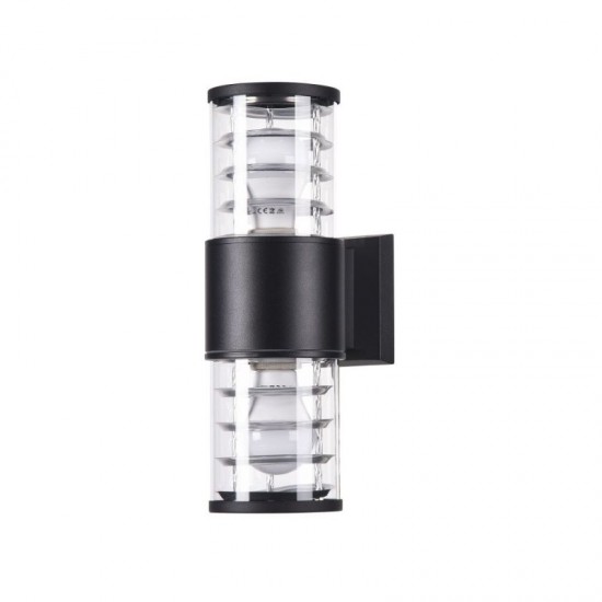 43662-045 Outdoor Black Wall Lamp with & Clear Glass