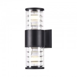43662-045 Outdoor Black Wall Lamp with & Clear Glass 