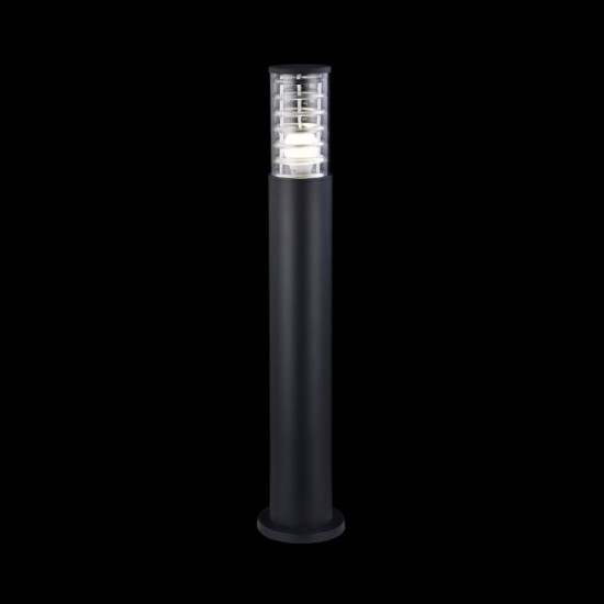 43663-045 Outdoor Black Bollard with Clear Glass