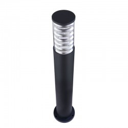 43663-045 Outdoor Black Bollard with Clear Glass 