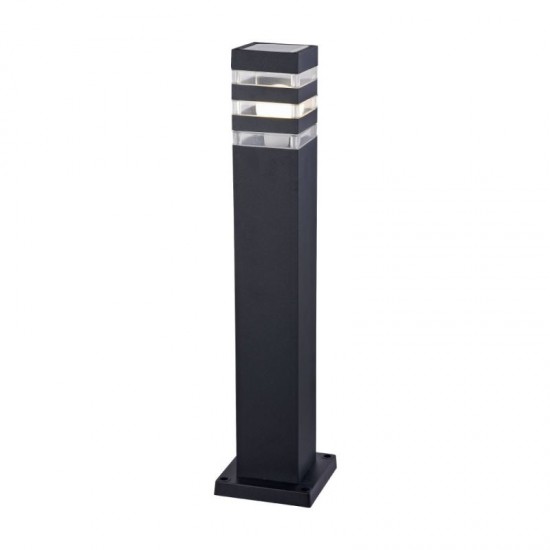 43666-045 Outdoor Black Bollard with Clear Diffuser