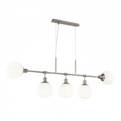 54174-045 Nickel 5 Light over Island Fitting with White Glasses 54174-045 Nickel 5 Light over Island Fitting with White Glasses