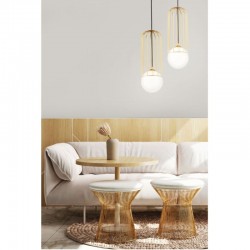 54197-045 Gold Pendant with White Glass 