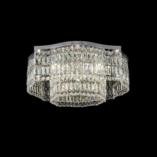 59711-045 Chrome 10 Light Ceiling Lamp with Crystal