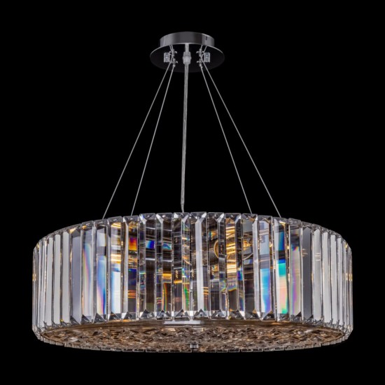 62466-045 Chrome 8 Light Pendant with Crystal & Decorative Diffuser