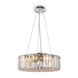 62467-045 Chrome 6 Light Pendant with Crystal & Decorative Diffuser